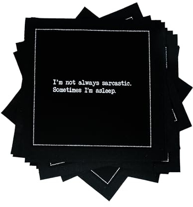Five Star Napkins Snarky Quotes Lot de 50 serviettes de cocktail jetables en coton noir pour boissons, bar, fête, événements, vacances, mariages, anniversaires, 11,4 x 11,4 cm
