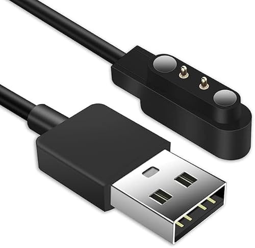AXFEE Chargeur Montre Connectée, Câble USB 2 Broches de Charge Magnétique | Espacement des Contacts du Chargeur 4mm, Compatible avec YA-MAY SW022, Ticwatch GTX /CXB01, Haylou Solar LS05/RT LS05S Montre