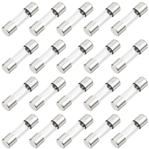 QUARKZMAN 20pz Fusibile in Vetro a Rapida Fusione 5A 125V 5x20mm Fusibili a Tubo Vetro Fusibili a Rapida Azione per Schede PCB Dispositivi Elettronici Elettrodomestici Stringa Luci