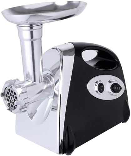 Picadora de carne eléctrica, salchicha con colador de tomate, máquina llenadora, picadora de carne para hacer salsa de tomate con tubo de llenado de salchicha para uso doméstico en la cocina,Black