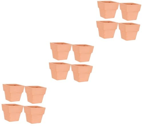 Yardwe 3 Ensembles Pot De Poterie Pots D'intérieur Pots De Fleurs Pots De Plantes en Terre Cuite Pots en Terre Cuite Petit Pot De Fleurs Planteur Usine Céramique Light Brown 4 Pièces * 3