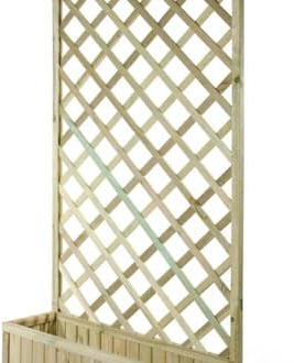 CRISCUOLO Brico Store Fioriera Garden in Legno con Reticolo, 135x90x40 cm, Legno Naturale Impregnato