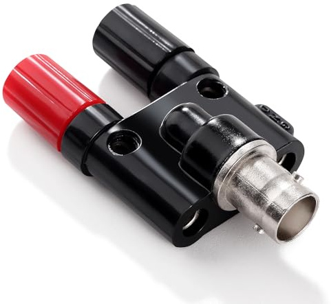 KUOQIY BNC Female Plug to 2 x 4mm Dual Banana Female Jack Socket Binding Post Audio Adapter Connector, RF Coaxial Splitter Double Connector Jack Adaptor for Oscilloscope