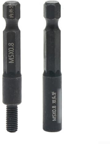 Confezione da 2 adattatori M5 e per prese da 4 mm per bullone a gancio per dadi inserti, trapano elettrico compatibile con gambo esagonale (M5)