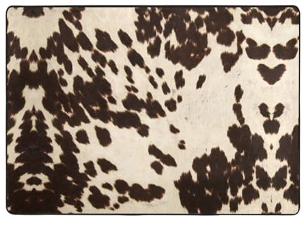 Tappeto moderno per interni, in pelle bovina marrone, per camera da letto e soggiorno, extra morbido e confortevole, perfetto per pavimenti in legno duro, 203 x 147 cm