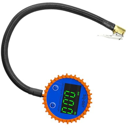 Medidor Digital de Aire para Neumáticos - Conexión Rápida Resistente - Manómetro con Inflador para Neumáticos,para Coches, Pickups, Motos, Remolques, Caravanas y Camiones