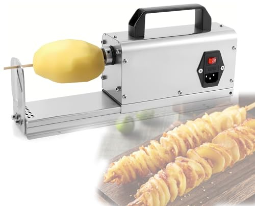 PRECISTECH Spiralizador Eléctrico, Cortadora De Patatas En Espiral Eléctrica, Base Antideslizante, Utensilio Duradero De Acero Inoxidable, Patatas En Espiral Y Verduras Variadas