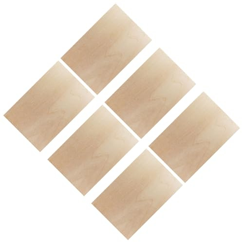 Hemobllo 6pcs Rectangle Wood Boards 20x30cm 2mm Thick Unfinished Wooden Slices DIY Wood Chips for Crafting and Painting Projects