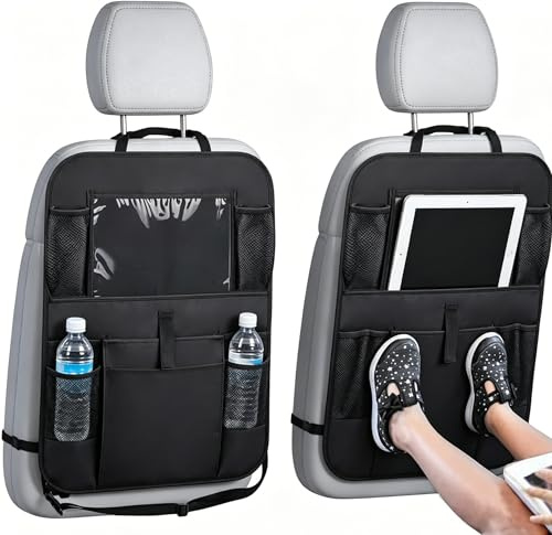 Bavooty Protector para Respaldos para Niños,Protector Asiento Coche Respaldo,Impermeable Trasero Coche Oxford Kick Mats Protección Fundas,Alfombrilla Antipatadas para Niños Viajan y Juegan (B)