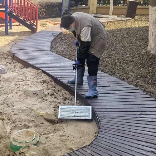 Rastrillo tamizador de Arena, recogedor de Arena Ligero con Mango ergonómico - Rastrillo y tamizador de Playa, Mango Largo Desmontable para Recoger Cebo de Pesca, bañistas y PE