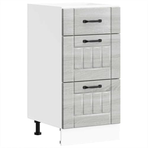 zylophax köksunderskåp Lucca grå Sonoma-trämaterial med justerbara fötter 40 x 46 x 81,5 cm förvaringsutrymme, köksskåp, köksskåp, enkelmöbler för kök