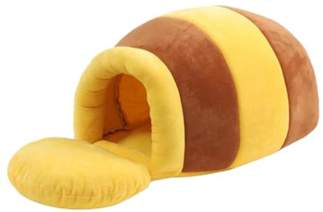 ZGUZMCMK Cat Bed Cartoon Honey Pot Pet Bed Nest with Soft Cotton Material And Non-Slip Bottom for Cats And Small Dogs Inside, L