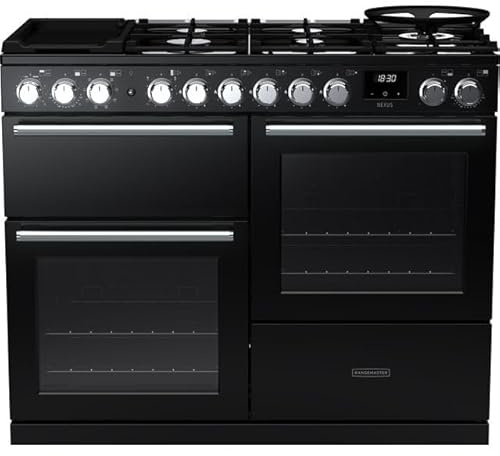 Rangemaster Nexus OC NEXO110DFPGBL/CM1 110cm wide Electric Range Cooker with Gas Hob - Black - A Rated