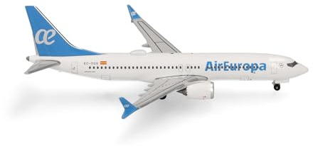 Herpa Modellflugzeug Air Europa Boeing 737 Max 8 Miniatur im Maßstab 1:500, Sammlerstück, Flugzeug Modell ohne Standfuß, Metall
