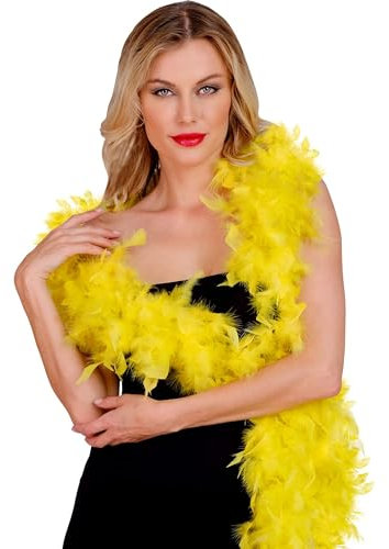 W WIDMANN MILANO festmode – fjäderboa för kvinnor, disco, dragdrottning, gogo flicka, karneval, halloween, temafester, 1,80 m – 50 g