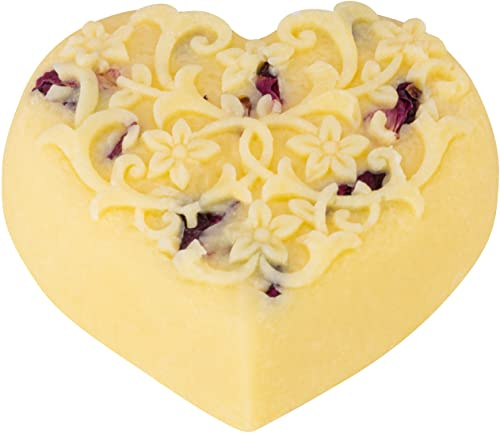 GREENDOOR Bodycreme-Herz Rosenblüte 65g Body Butter, festes Bodybutter Stück, Hautpflege trockene Haut mit BIO Shea BIO Kakao-Butter, natürlich ohne Tierversuche, Naturkosmetik Geschenke
