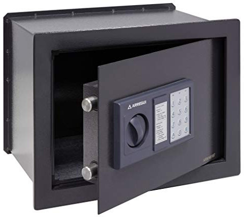 ARREGUI Class W25EB Wandtresor mit Zahlenschloss | Tresor Wandmontage mit Elektronikschloss | Doppelbolzen Verriegelung | Einfache Montage | Versteckter Tresor | 28 x 38 x 25 cm, 17 L