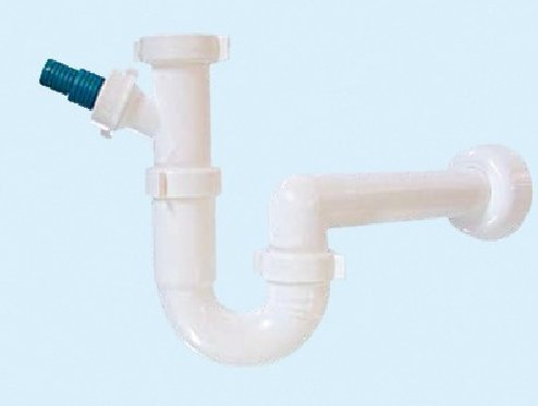 SIFONE IN PVC X LAVELLI A 1 VIA A BASSO INGOMBRO CON ATTACCO LAVASTOVIGLIE.