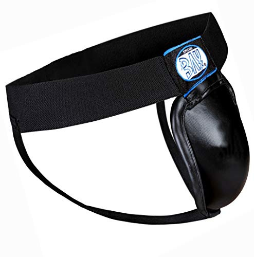 BAY® TITAN Tiefschutz mit Stahl Metall Eisen Becher, Suspensorium, Genitalschutz für Herren, Herrentiefschutz, schwarz, Junior Kinder Kids Größe XS-S-M-L-XL Handball Fußball Kick Boxen Budo Kickboxen Muay Thai Thaiboxen TKD Taekwondo Tae Kwon Do Herrentiefschützer Tiefenschutz Genitalienschutz Torwarttiefschutz Torhütertiefschutz Hundesport Figurant Schutzhund Schutzdienst Budo Kampfsport