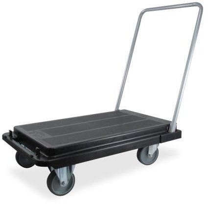 CRT5500-04 Deflect-o Platform Hand Truck - Folding Handle - 500 lb Capacity - 4 Casters - Steel - 39.5 Width x 4.5 Depth x 21.5 Height - Black