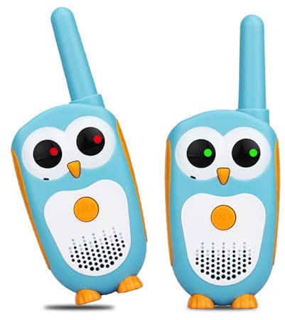 Retevis RT30 Walkie Talkie Kinder, Cartoon-Eule Walkie Talkie Kinder ab 8 Jahre, Geschenke für Kinder, Camping Familienspiel (Blau, 2 STK)