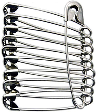 eRadius 10 x Extra Large Safety Pins Kraft Craft Pins Size 4 / 55mm 10Pcs Silver