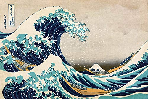 Póster de Katsushika Hokusai - Great Wave Off Kanagawa (91,5cm x 61cm)