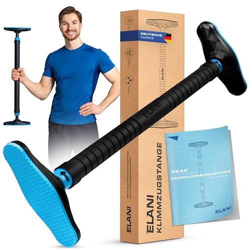ELANI – sichere Klimmzugstange 70-90 cm bis 300 kg für Türrahmen ohne Bohren mit innovativer Gewindesperre – Pull Up Bar, Türreck Klimmzugstange Türrahmen, Klimmzug, Klimzugststange