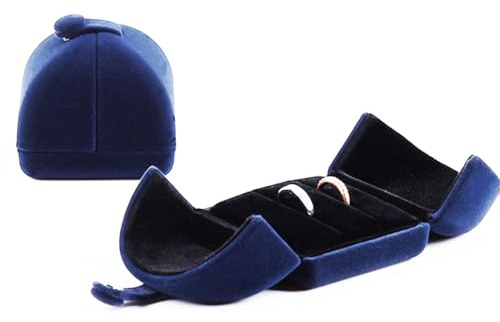 iSuperb 1pcs Double Boîte à Bague en Velours avec Boutons Boîtes en Velours pour Bague de Fiançailles Boîte à Bijoux Boîte-cadeau de Bijoux pour Mariage，Proposition, Fiançailles, Saint-Valentin