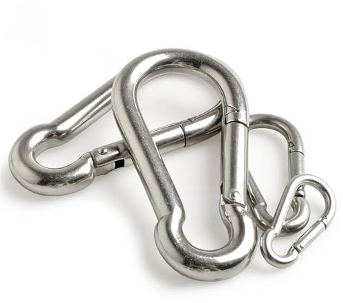 KFGISD, 1Pcs 304 316 Edelstahl Karabiner Karabinerhaken Federschnalle Schlüsselanhänger,Karabiner(M4 X 40mm,304 Stainless Steel)