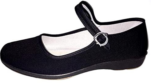 LGYKUMEG Ballerinas Trachtenschuhe, Yoga Training Tanz Schuhe, Damen Samtschuhe,offene Trachtenschuhe mit Riemchen und Absatz,original chinesische Samt Ballerina Damenschuhe,Schwarz,43