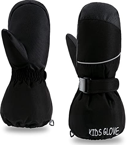 ThxToms Guantes de Esquí para Niños, -15 °C Guantes de Invierno a Prueba de Viento Impermeables, Cálidos Oxford Gruesos Clima Frío Deportes al Aire Libre Snowboard, Niño y Niña para 4-13 Años
