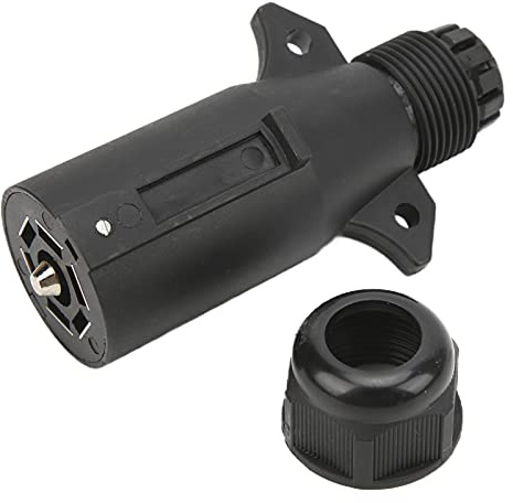 OUKENS Prise de remorque, Prise de Connexion de remorque Ronde à 7 pôles à 7 Voies, connecteur Adaptateur de remorque, Adaptateur de connecteur de Fil de remorque pour Camping-Cars