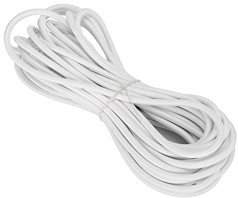 Natudeco Cuerda elástica Redonda Blanca de 6mm 10 m/32,8ft Cuerda elástica de Fibra de Polipropileno Goma Elástica Accesorios de Costura para Ropa