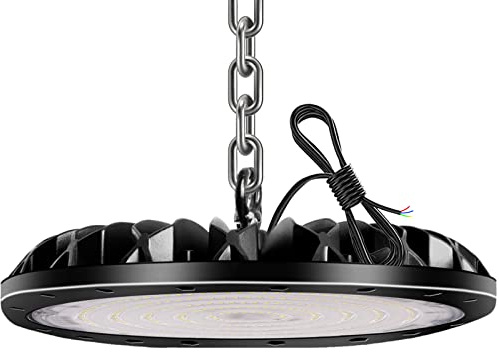 loyal 300W LED Hallenstrahler, 30000LM 6000K Kaltweiß UFO Werkstattlampe, IP65 Wasserdicht LEDs Industrielampe für Fabriken Flughafen Patio Restaurant Werkstatt