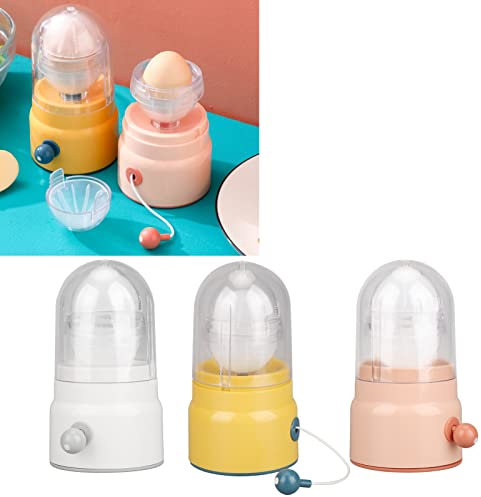 Egg Scrambler Shaker,Hand Operated Golden Pudding Eggs Maker Kitchen Home Egg Spinner Eggs Yolk Mixer Egg Maker Durable 6.1x3.1in(Yellow)
