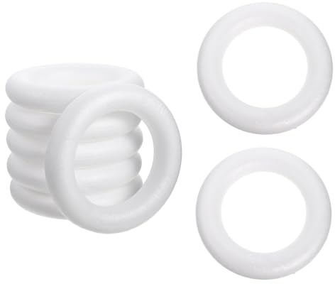 Healvian Schaumkranz Mini Ringe 15 Cm 8 Stück Weiß Styropor Bastelkranz Für Blumensteckschaum Diy Hochzeit Heimdekoration