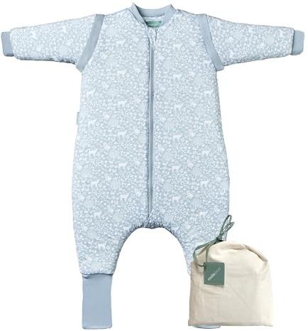 molis&co. Baby-Schlafsack mit Füßen, abnehmbare Ärmel und Socken. 2.5 TOG. Ideal für die Übergangszeit und den Winter. 100% Baumwolle (Oeko-TEX 100). (Woodland, 90 cm (3 Jahre))