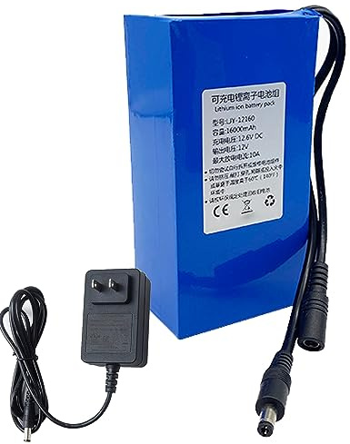 SSCYHT Batería de Iones Litio Recargable 12 V CC Paquete baterías Litio 12 voltios para Dispositivo de alimentación 12V Batería polímero Litio portátil con Cargador
