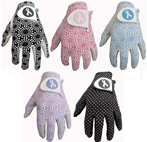 Lot de 5 gants de golf en cuir Cabretta pour femme avec dos en lycra (taille L)