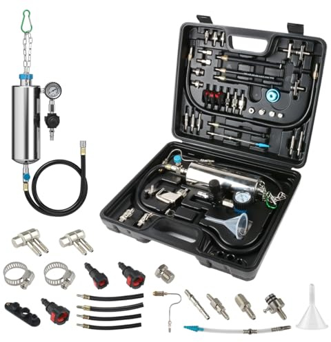 Fuel Injector Cleaner Kit 1000ML 150PSI Non-Dismantle Fuel Injector Tester and Cleaner Kit, throttle valve/TWC/exhaust pipe/intake manifold Cleaning Tool with 40pcs Accessories, for All Petrol Cars