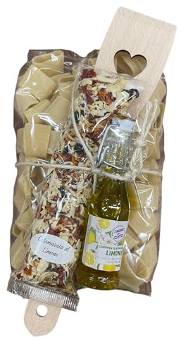 Amarcord La Romagna Confezione con Pasta Calamarata al Limone, Olio aormatizzato al limone e Spezie per condimento al limone