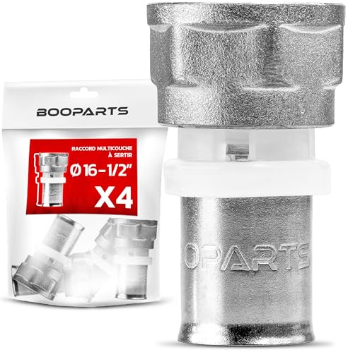 BOOPARTS – 4 Stück Pressfitting Muffe 16x2 mm x 1/2 Zoll Innengewinde TH Kontur | Übergangsfitting für Mehrschichtverbundrohr