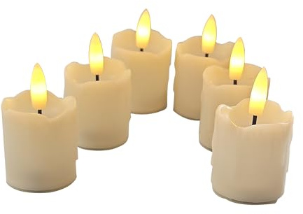 6PCS Flameless LED Tealight Candles, Battery Operated Fake Electric Lights
