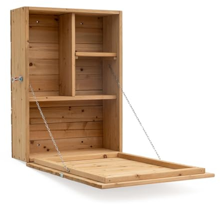 Gardiun Mobile Bar da Parete con Tavolo Cheers 52x22x77,5 cm Armadio a Parete Fabbricato in Legno di Pino con Ripiani e Porta Frontale Convertibile in Tavolo