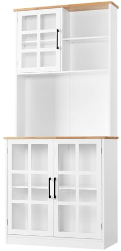 Yaheetech Credenza Cucina Alta Mobile Dispensa Buffet 80 x 37 x 183 cm