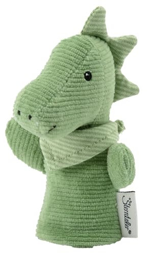Sterntaler Fingerpuppe Dino Rexi - weiches Fingerspielzeug für Kinder - zum Erzählen, Kuscheln & Sprachförderung – Perfekter, Kleiner Spielkamerad & Geschenkidee – ideal unterwegs, steingrün