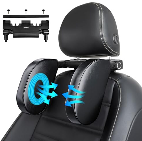 Aipwerer Kopfstütze Auto Kinder, Gedächtnisschaum, Einziehbar Abnehmbar | Schwarz, A03 PVC, seitliches Kopfstützkissen, abnehmbar, für Kinder & Erwachsene, ideal zum Schlafen
