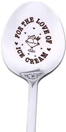Ice Cream Spoon Gifts for Women Men Cute Birthday Gifts for Ice Cream Lover Christmas Gifts for Couples Friends Friendship Gifts for Teen Girls Boys Engraved Ice Cream Shovel Stainless Steel