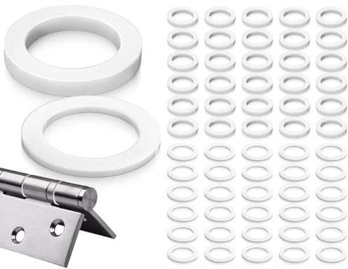 Lhbwhiz 60 Stück Fitschenringe Zimmertüren,Kunststoff tür Unterlegscheiben,Ohne Abriebspuren Türscharnier Installationringe,türen beilagscheiben,1 mm 30 PCS & 2 mm 30 PCS,für Standard Türblatt(Weiß)